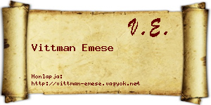 Vittman Emese névjegykártya